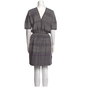 lemlem grey & white Lightweight Breathable Merino Wool mini Dress sz XS NWT $375